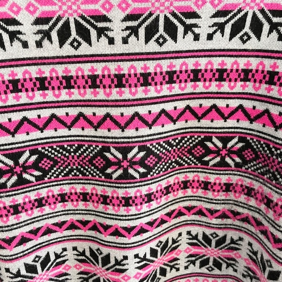 Revolve x Joie Knit Sweater Fair Isle Designer Gray Pink Black High mock neck L - Picture 8 of 10